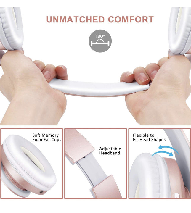 سماعات لاسلكيه بلوتوث Bluetooth Headphones Over-Ear, Zihnic Foldable Wireless and Wired Stereo Headset Micro SD/TF, FM for Cell Phone,PC,Soft Earmuffs &Light Weight for Prolonged Waring