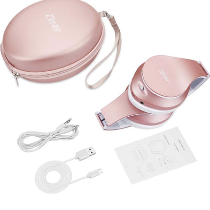 سماعات لاسلكيه بلوتوث Bluetooth Headphones Over-Ear, Zihnic Foldable Wireless and Wired Stereo Headset Micro SD/TF, FM for Cell Phone,PC,Soft Earmuffs &Light Weight for Prolonged Waring