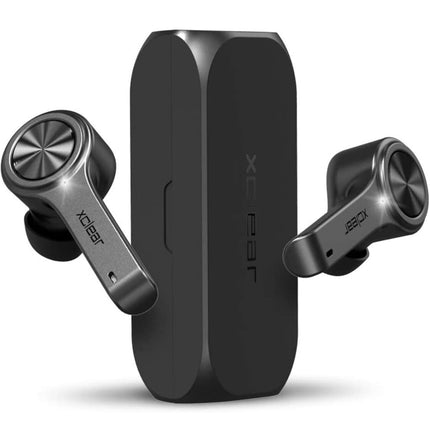 XClear Wireless Earbuds with Immersive Sounds True 5.0 Bluetooth in-Ear Headphones with Charging Case/Quick-Pairing Stereo Calls/Built-in Microphones/IPX5 Sweatproof/Pumping Bass for Sports Black