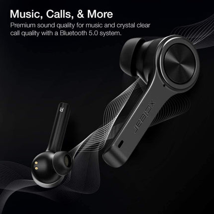 XClear Wireless Earbuds with Immersive Sounds True 5.0 Bluetooth in-Ear Headphones with Charging Case/Quick-Pairing Stereo Calls/Built-in Microphones/IPX5 Sweatproof/Pumping Bass for Sports Black