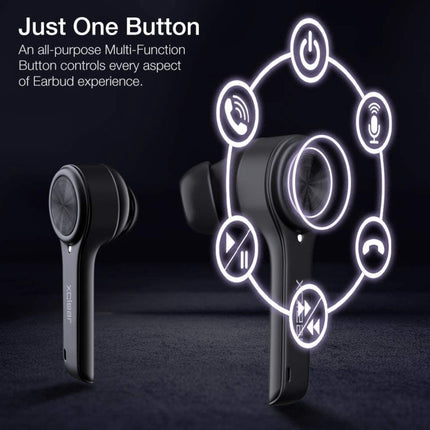 XClear Wireless Earbuds with Immersive Sounds True 5.0 Bluetooth in-Ear Headphones with Charging Case/Quick-Pairing Stereo Calls/Built-in Microphones/IPX5 Sweatproof/Pumping Bass for Sports Black