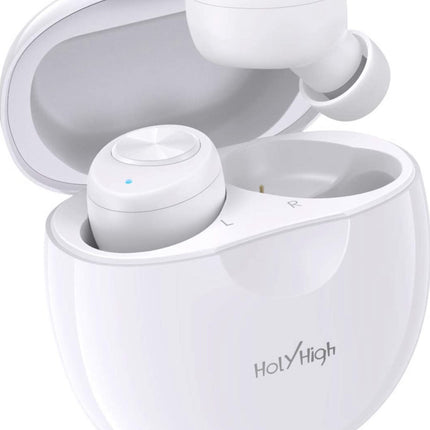 HolyHigh True Wireless Earbuds 5.0 Bluetooth Headphones Lightweight TWS Sports Headphones Small Waterproof Headphones in-Ear with Hi-Fi Stereo, Deep Bass, Mic & Portable Charging Case