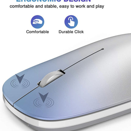 OMOTON Bluetooth Mouse for iPad and iPhone (iPadOS 13 / iOS 13 and Above), Ultra-Thin Wireless Mouse Compatible with Bluetooth Enabled Computer, Laptop, PC, Notebook, and Mac Series (Silver)