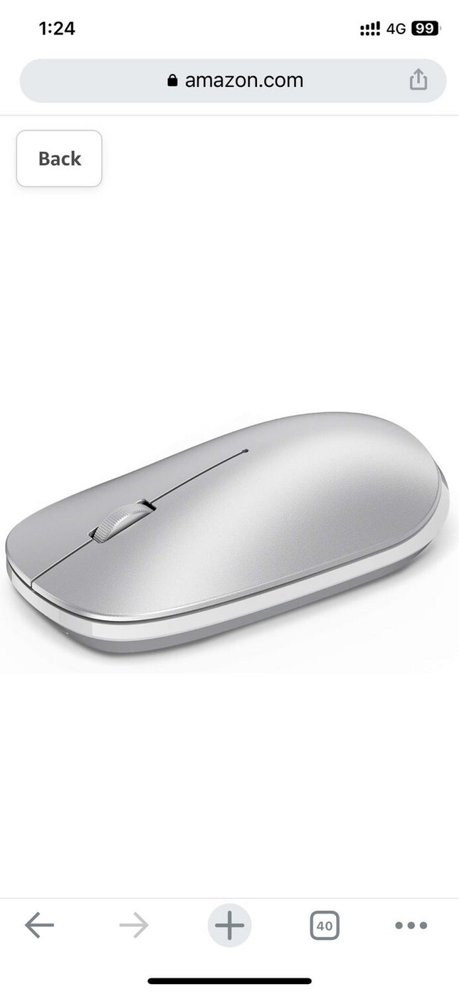 OMOTON Bluetooth Mouse for iPad and iPhone (iPadOS 13 / iOS 13 and Above), Ultra-Thin Wireless Mouse Compatible with Bluetooth Enabled Computer, Laptop, PC, Notebook, and Mac Series (Silver)