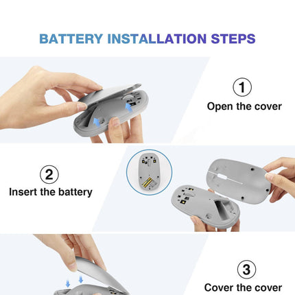 OMOTON Bluetooth Mouse for iPad and iPhone (iPadOS 13 / iOS 13 and Above), Ultra-Thin Wireless Mouse Compatible with Bluetooth Enabled Computer, Laptop, PC, Notebook, and Mac Series (Silver)